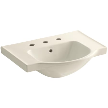 Kohler Veer 24" Pedestal Bathroom Sink with Three Holes Drilled and Overflow Almond
