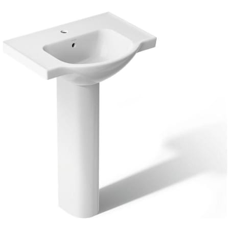 Kohler Veer 24" Pedestal Bathroom Sink with One Hole Drilled and Overflow White