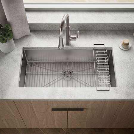 Kohler Strive 35" Single Basin Undermount 16-Gauge Stainless Steel Kitchen Sink with SilentShield Stainless Steel