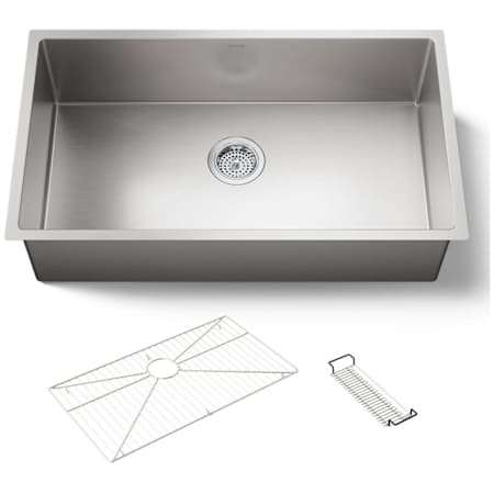 Kohler Strive 32" Single Basin Undermount 16-Gauge Stainless Steel Kitchen Sink with SilentShield Stainless Steel