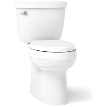 Kohler Cimarron Comfort Height 1.28 GPF Two-Piece Elongated Toilet with Fully Skirted Trapway and AquaPiston Flushing Technology White
