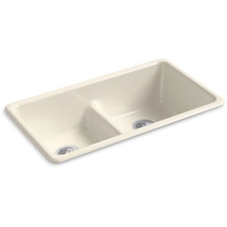 Kohler Iron/Tones 33" Drop In Smart Divide Double Basin Enameled Cast Iron Kitchen Sink Almond