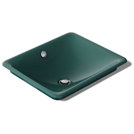 Kohler Iron Plains 18-9/16" Rectangular Cast Iron Vessel Bathroom Sink with Overflow Teal