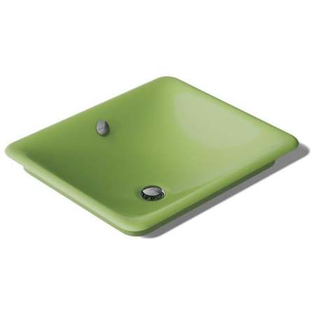 Kohler Iron Plains 18-9/16" Rectangular Cast Iron Vessel Bathroom Sink with Overflow Fresh Green