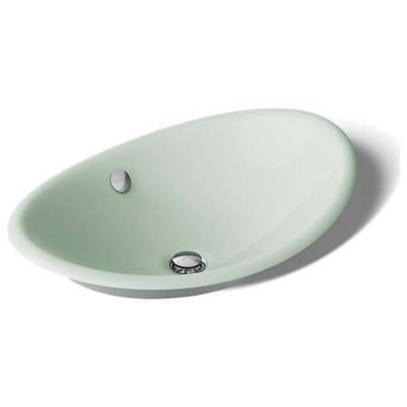 Kohler Iron Plains 20-13/16" Oval Cast Iron Vessel Bathroom Sink Aspen Green