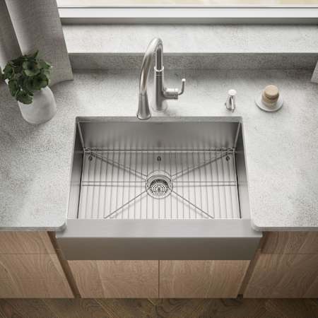 Kohler 29-1/2" Single Basin Undermount 16-Gauge Self Trimming Sink with SilentShield Stainless Steel
