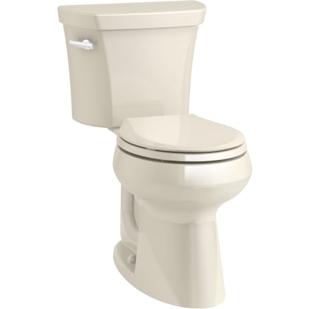 Kohler Highline 1.28 GPF Two Piece Round Chair Height Toilet with Left Hand Lever - Less Seat Almond