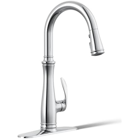 Kohler Bellera Pull-Down Kitchen Faucet with DockNetik Secure Docking System and Pull-Down 3-Function Sprayhead Featuring Sweep Spray Technology Polished Chrome