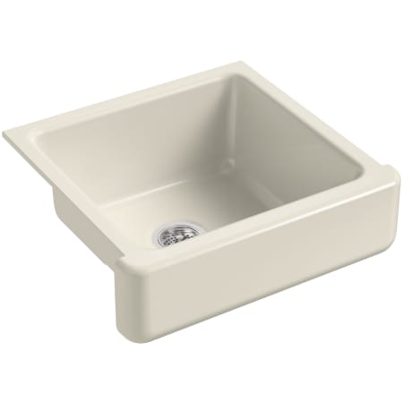 Kohler Whitehaven 23-1/2" Self-Trimming Farmhouse Single Basin Enameled Cast Iron Kitchen Sink with Shortened Apron Almond