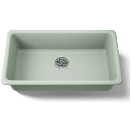 Kohler Iron/Tones 33" Undermount Single Basin Enameled Cast Iron Kitchen Sink Aspen Green