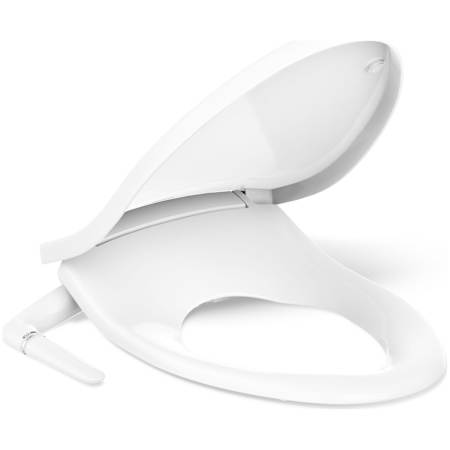 Kohler PureWash M250 Elongated Manual Bidet Toilet Seat with Adjustable Spray Position and Pressure, Automatically Rinsing Self-Cleaning Wand, Quiet-Close, and Quick-Release Technologies White