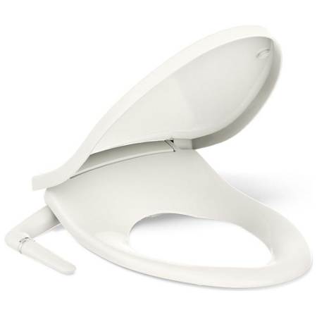 Kohler PureWash M250 Elongated Manual Bidet Toilet Seat with Adjustable Spray Position and Pressure, Automatically Rinsing Self-Cleaning Wand, Quiet-Close, and Quick-Release Technologies Biscuit