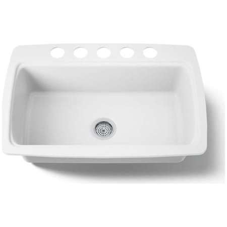 Kohler Cape Dory 33" Single Basin Under-Mount Enameled Cast-Iron Kitchen Sink White