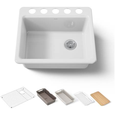 Kohler Riverby 25 Inch Undermount Kitchen Sink White