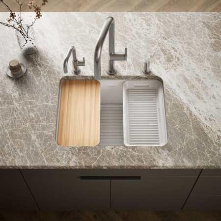 Kohler Riverby 25 Inch Undermount Kitchen Sink White