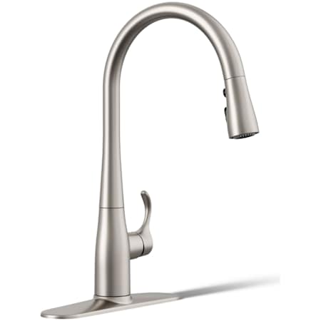 Kohler Simplice 1.5 GPM Single Hole Pull Down Kitchen Faucet - Includes Escutcheon Vibrant Stainless