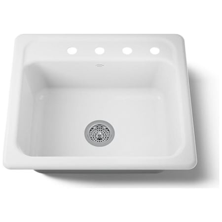 Kohler Mayfield 25" Single Basin Top-Mount Enameled Cast-Iron Kitchen Sink White