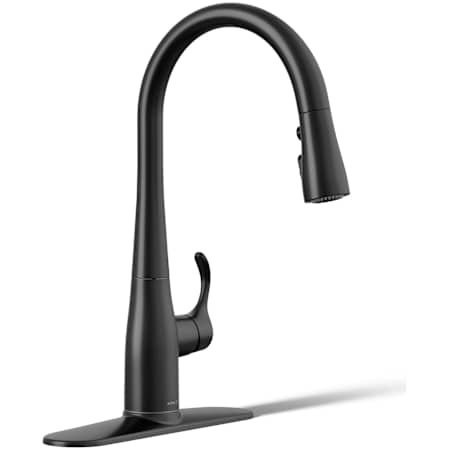 Kohler Simplice 1.5 GPM Single Hole Pull Down Kitchen Faucet - Includes Escutcheon Matte Black