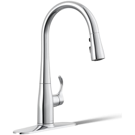 Kohler Simplice 1.5 GPM Single Hole Pull Down Kitchen Faucet - Includes Escutcheon Polished Chrome