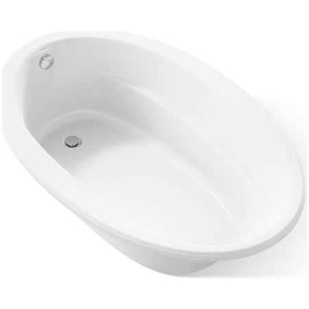 Kohler Sunward 66" Drop-In Soaking Tub with End Drain and ExoCrylic White