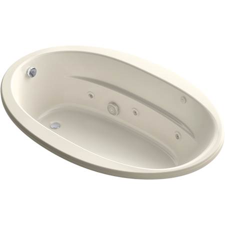 Kohler Sunward 66" Drop In or Undermount Acrylic Whirlpool Tub with Reversible Drain and Overflow Almond