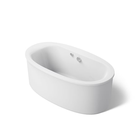 Kohler Sunstruck 65-1/2" Free Standing Soaking Bathtub with Center Drain, Straight Shroud, and Bask Heated Surface White