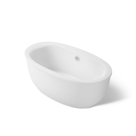 Kohler Sunstruck 66" Free Standing Bath Tub with Fluted Shroud, Lumbar Support, and Center Drain White