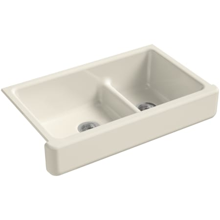 Kohler Whitehaven 35-1/2" Self-Trimming Farmhouse Double Basin Enameled Cast Iron Kitchen Sink with Smart Divide Basin Almond