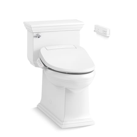 Kohler Memoirs One-Piece Compact Elongated Comfort Height Toilet with Skirted Trapway - Includes PureWash E700 Elongated Bidet Seat with Remote Control White