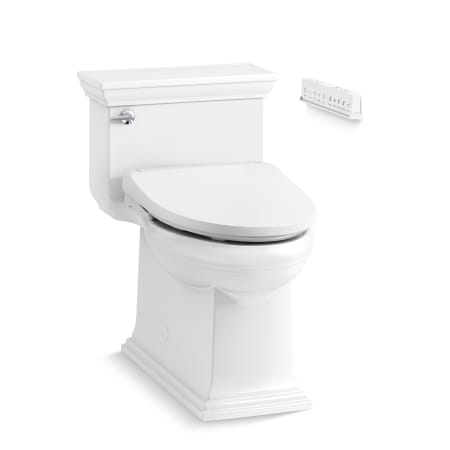Kohler Memoirs One-Piece Compact Elongated Comfort Height Toilet with Skirted Trapway - Includes Irvine E915 Elongated Bidet Seat with Remote Control White