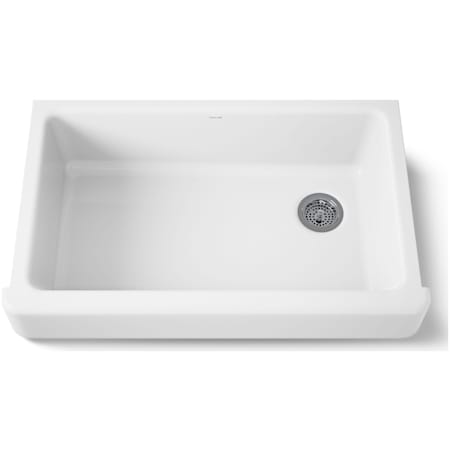 Kohler Whitehaven 35-1/2" Self-Trimming Farmhouse Single Basin Enameled Cast Iron Kitchen Sink White