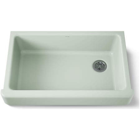 Kohler Whitehaven 35-1/2" Self-Trimming Farmhouse Single Basin Enameled Cast Iron Kitchen Sink Aspen Green
