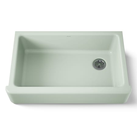 Kohler Whitehaven 35-11/16" Self-Trimming Farmhouse Single Basin Enameled Cast Iron Kitchen Sink Aspen Green