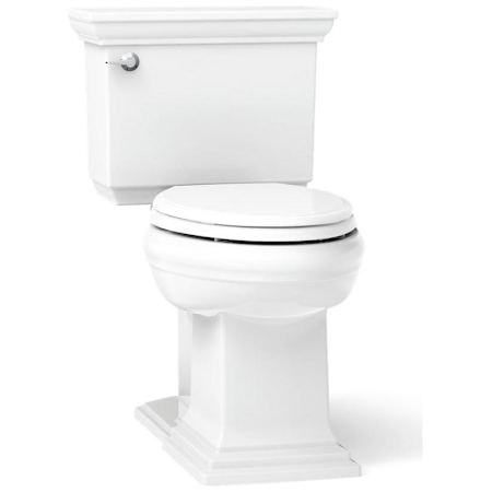Kohler Memoirs Stately 1.28 GPF Two-Piece Elongated Comfort Height Toilet with AquaPiston Technology - Less Seat White