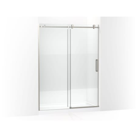 Kohler Composed 78" High x 59-7/8" Wide Sliding Semi Frameless Tempered Glass Shower Door with Frosted Privacy Band, Controlled Close, and CleanCoat+ Anodized Brushed Nickel