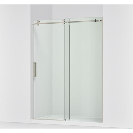 Kohler Composed 78" High x 59-7/8" Wide Sliding Frameless Tempered Glass Shower Door with Controlled Close and CleanCoat+ Technologies Anodized Brushed Nickel