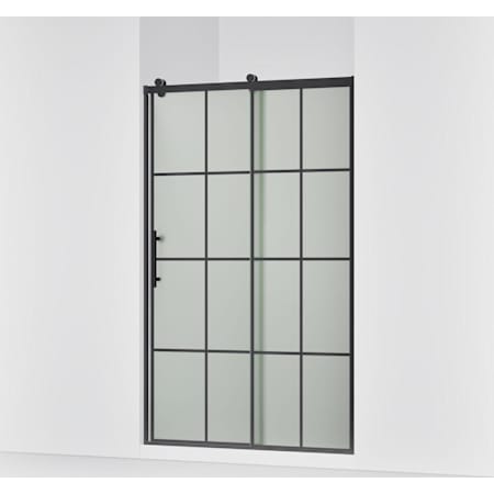 Kohler Rely 75-5/8" High x 47-5/8" Wide Sliding Frameless Tempered Glass Shower Door with Controlled Close and CleanCoat+ Technologies Matte Black