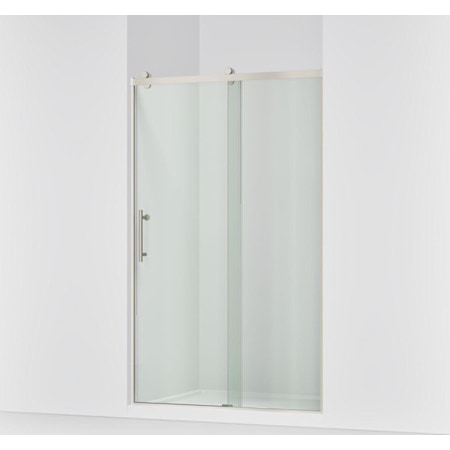 Kohler Rely 75-5/8" High x 47-5/8" Wide Sliding Frameless Tempered Glass Shower Door with Controlled Close and CleanCoat+ Technologies Anodized Brushed Nickel