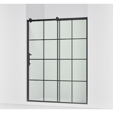 Kohler Rely 75-5/8" High x 26-1/4" Wide Sliding Frameless Tempered Glass Shower Door with Controlled Close and CleanCoat+ Technologies Matte Black