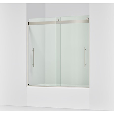 Kohler Levity Plus 61-9/16" High x 59-5/8" Wide Sliding Frameless Tub Door with Clear Glass Anodized Brushed Nickel