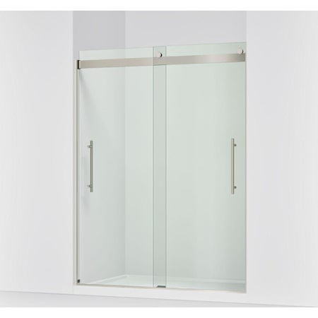 Kohler Levity Plus 77-9/16" High x 59-5/8" Wide Sliding Frameless Shower Door with Clear Glass Anodized Brushed Nickel