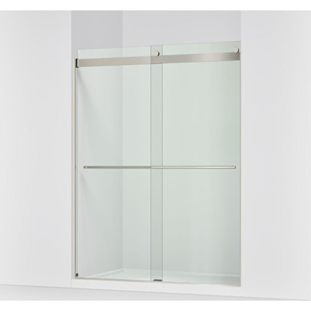 Kohler Levity Plus 77-9/16" High x 59-5/8" Wide Sliding Frameless Shower Door with Clear Glass Anodized Brushed Nickel