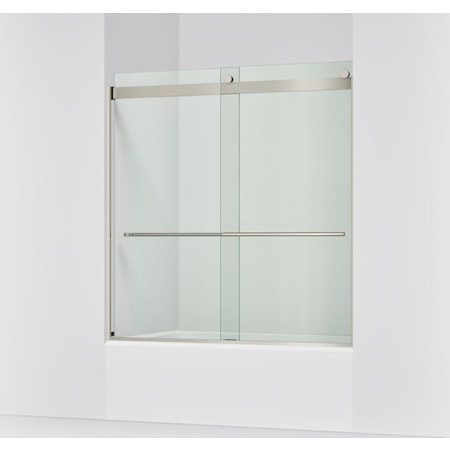 Kohler Levity Plus 61-9/16" High x 59-5/8" Wide Sliding Frameless Tub Door with Clear Glass Anodized Brushed Nickel