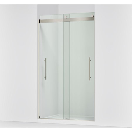 Kohler Levity Plus 81-5/8" High x 47-5/8" Wide Sliding Frameless Shower Door with Clear Glass Anodized Brushed Nickel
