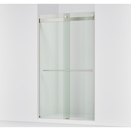 Kohler Levity Plus 81-5/8" High x 47-5/8" Wide Sliding Frameless Shower Door with Clear Glass Anodized Brushed Nickel