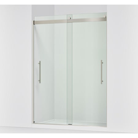 Kohler Levity Plus 81-5/8" High x 59-5/8" Wide Sliding Frameless Shower Door with Clear Glass Anodized Brushed Nickel