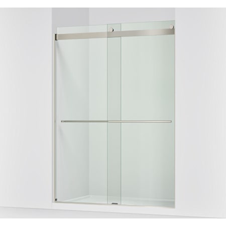 Kohler Levity Plus 81-5/8" High x 59-5/8" Wide Sliding Frameless Shower Door with Clear Glass Anodized Brushed Nickel