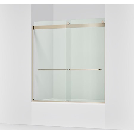 Kohler Levity 62" High x 59-5/8" Wide Bypass Frameless Tub Door with Clear Glass Anodized Brushed Bronze