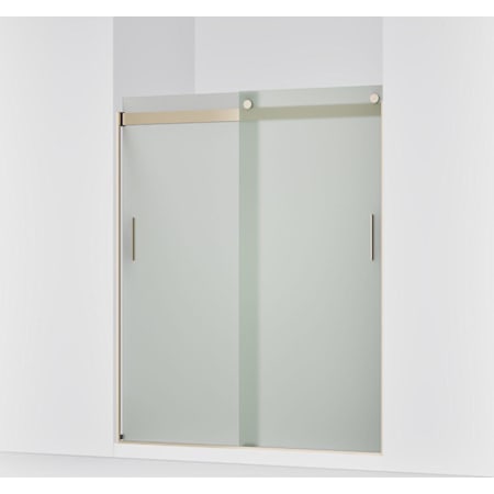 Kohler Levity 74" High x 59-5/8" Wide Sliding Semi Frameless Shower Door with Frosted Glass Anodized Brushed Bronze