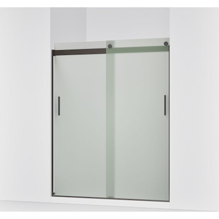 Kohler Levity 74" High x 59-5/8" Wide Sliding Semi Frameless Shower Door with Frosted Glass Anodized Dark Bronze